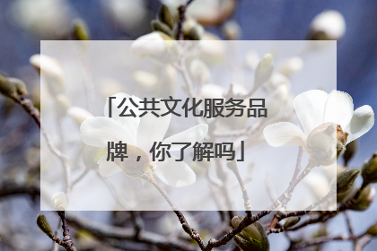 公共文化服务品牌，你了解吗