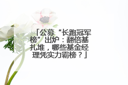 公募“长跑冠军榜”出炉：翻倍基扎堆，哪些基金经理凭实力霸榜？