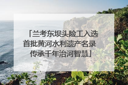 兰考东坝头险工入选首批黄河水利遗产名录 传承千年治河智慧