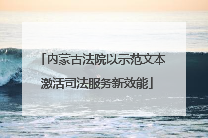 内蒙古法院以示范文本激活司法服务新效能