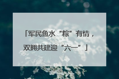 军民鱼水“粽”有情，双拥共建迎“六一”