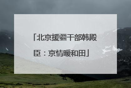 北京援疆干部韩殿臣：京情暖和田