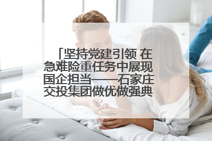 坚持党建引领 在急难险重任务中展现国企担当——石家庄交投集团做优做强典型报道之一