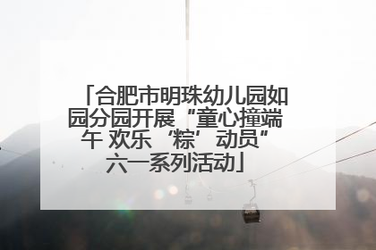 合肥市明珠幼儿园如园分园开展“童心撞端午 欢乐‘粽’动员”六一系列活动