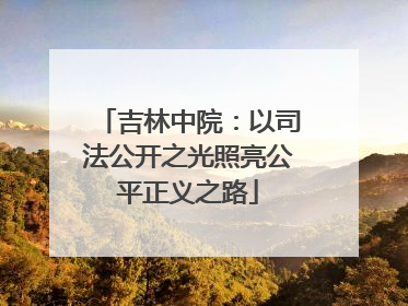 吉林中院：以司法公开之光照亮公平正义之路