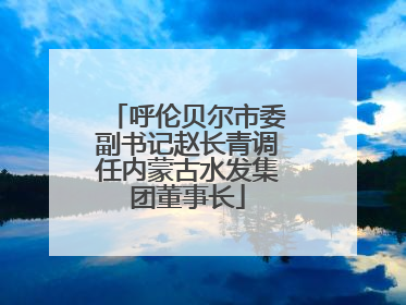 呼伦贝尔市委副书记赵长青调任内蒙古水发集团董事长
