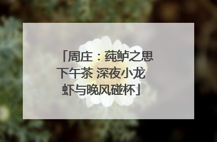 周庄：莼鲈之思下午茶 深夜小龙虾与晚风碰杯