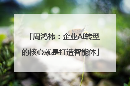 周鸿祎：企业AI转型的核心就是打造智能体