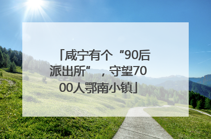 咸宁有个“90后派出所”，守望7000人鄂南小镇