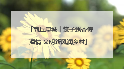 商丘虞城丨饺子飘香传温情 文明新风润乡村