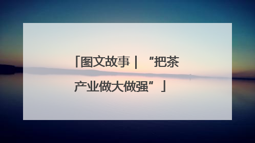 图文故事｜“把茶产业做大做强”
