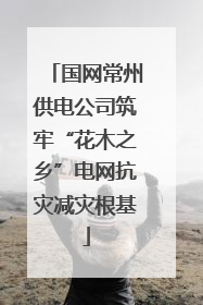 国网常州供电公司筑牢“花木之乡”电网抗灾减灾根基