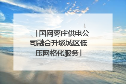 国网枣庄供电公司融合升级城区低压网格化服务