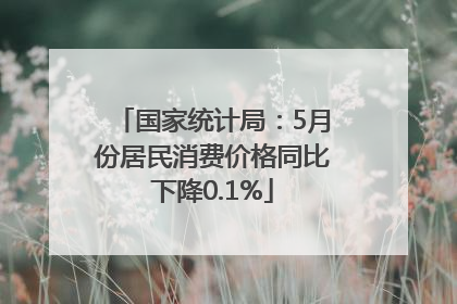 国家统计局：5月份居民消费价格同比下降0.1%