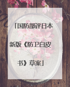 国防部评日本新版《防卫白皮书》草案