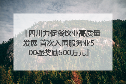 四川力促餐饮业高质量发展 首次入围服务业500强奖励500万元