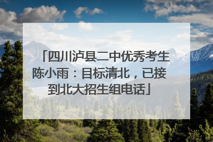 四川泸县二中优秀考生陈小雨：目标清北，已接到北大招生组电话