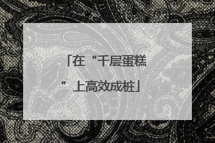 在“千层蛋糕”上高效成桩
