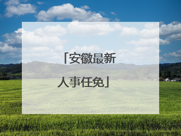 安徽最新人事任免