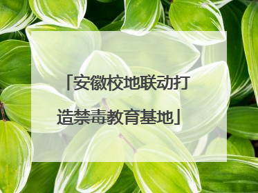 安徽校地联动打造禁毒教育基地
