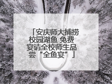 安庆师大捕捞校园湖鱼 免费宴请全校师生品尝“全鱼宴”