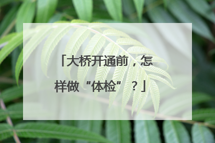 大桥开通前，怎样做“体检”？