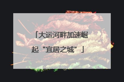 大运河畔加速崛起“宜居之城”