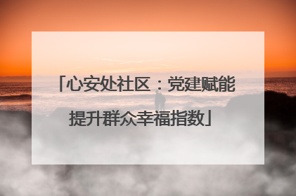 心安处社区：党建赋能 提升群众幸福指数