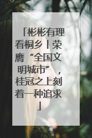 彬彬有理看桐乡丨荣膺“全国文明城市”，桂冠之上刻着一种追求