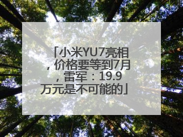 小米YU7亮相，价格要等到7月，雷军：19.9万元是不可能的