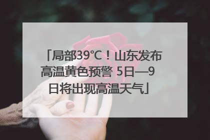 局部39℃！山东发布高温黄色预警 5日—9日将出现高温天气