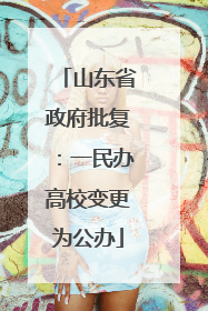 山东省政府批复：一民办高校变更为公办