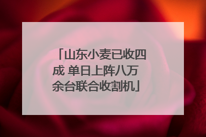 山东小麦已收四成 单日上阵八万余台联合收割机