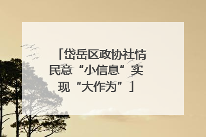 岱岳区政协社情民意“小信息”实现“大作为”