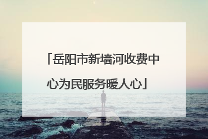 岳阳市新墙河收费中心为民服务暖人心