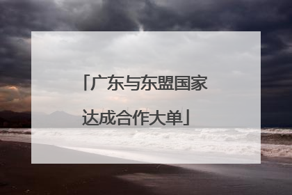 广东与东盟国家达成合作大单