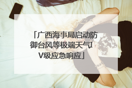 广西海事局启动防御台风等极端天气IV级应急响应