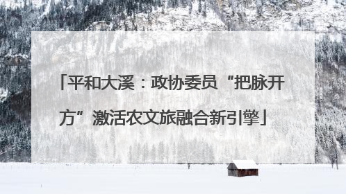 平和大溪：政协委员“把脉开方”激活农文旅融合新引擎