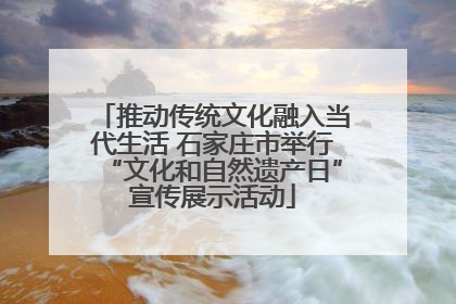 推动传统文化融入当代生活 石家庄市举行“文化和自然遗产日”宣传展示活动