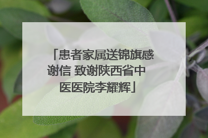 患者家属送锦旗感谢信 致谢陕西省中医医院李耀辉
