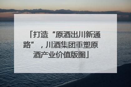 打造“原酒出川新通路”，川酒集团重塑原酒产业价值版图