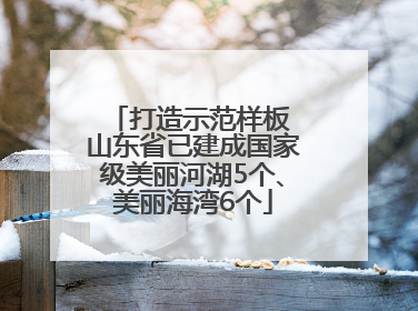打造示范样板 山东省已建成国家级美丽河湖5个、美丽海湾6个