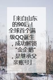 来自山东的90后！全球首个满级QQ诞生，成功解锁“金企鹅”，是继承父亲账号