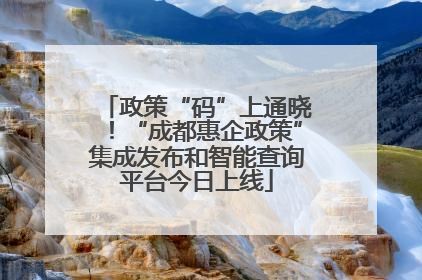 政策“码”上通晓！“成都惠企政策”集成发布和智能查询平台今日上线