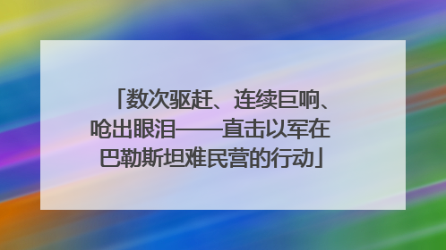 数次驱赶、连续巨响、呛出眼泪——直击以军在巴勒斯坦难民营的行动