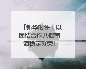 新华时评丨以团结合作共促南海稳定繁荣