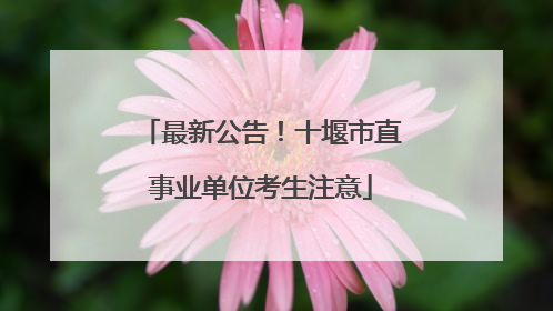 最新公告！十堰市直事业单位考生注意