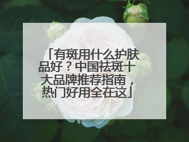 有斑用什么护肤品好？中国祛斑十大品牌推荐指南，热门好用全在这