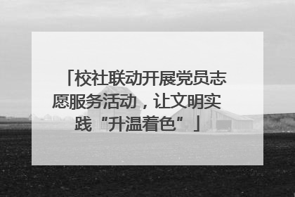校社联动开展党员志愿服务活动，让文明实践“升温着色”
