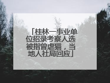 桂林一事业单位招录考察人选被指曾虐猫，当地人社局回应